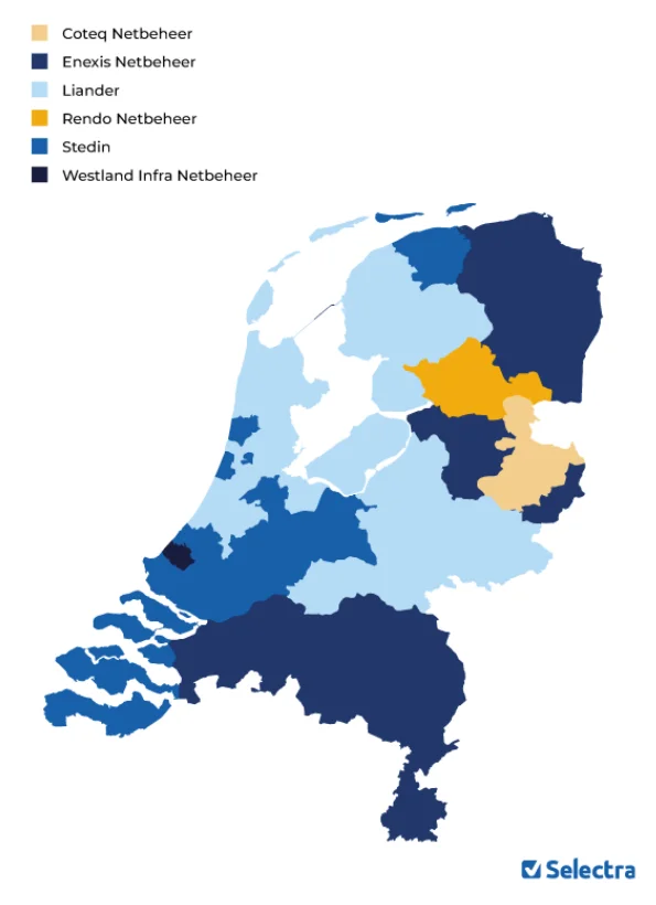Overzicht netbeheerders aardgas in Nederland per regio